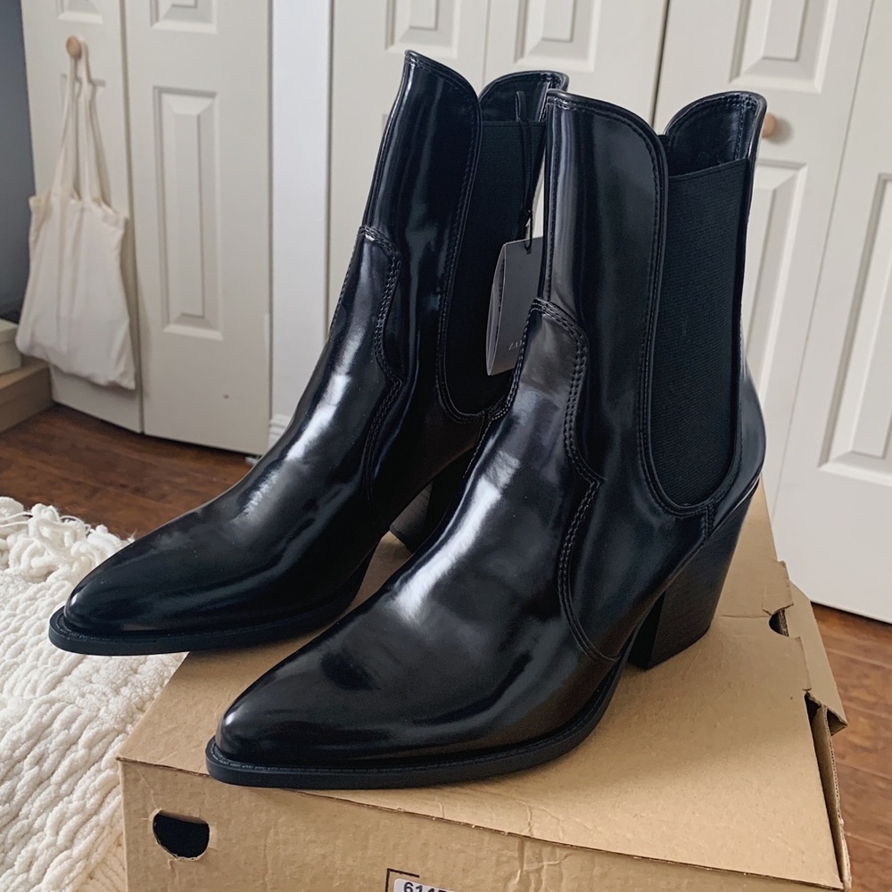 ZARA Black Cowboy Boots